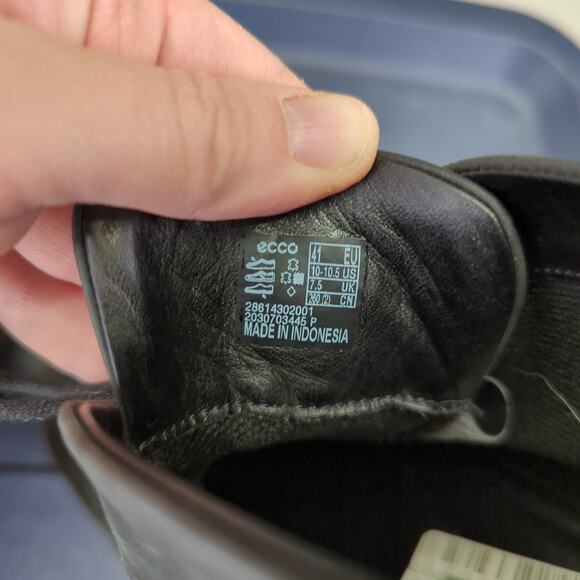 Ecco Skyler Chukka Boot Black Leather Wedge Heels Ankle Booties 40 Women 10-10.5 - Picture 8 of 8